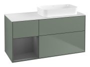 Тумба під раковину Villeroy & Boch Finion 120х50,1 см із підсвічуванням МДФ оливковий матовий лак/скло біле матове G681GKGM