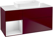 Тумба під раковину Villeroy & Boch Finion 120х50,1 см з підсвічуванням МДФ півонія матовий лак/скло біле матове F701MTHB