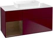 Тумба під раковину Villeroy & Boch Finion 120х50,1 см з підсвічуванням МДФ півонія матовий лак/скло біле матове F701GNHB