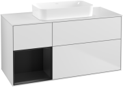 Тумба під раковину Villeroy & Boch Finion 120х50,1 см із підсвічуванням МДФ білий матовий лак/скло біле матове F701PDMT