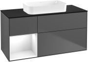 Тумба под раковину Villeroy & Boch Finion 120х50,1 см с подсветкой МДФ антрацит матовый лак/стекло черное матовое F702GFGK