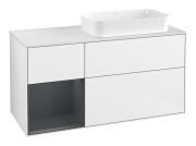 Тумба под раковину Villeroy & Boch Finion 120х50,1 см с подсветкой МДФ глянцевый белый лак/стекло белое матовое G681HGGF