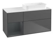 Тумба под раковину Villeroy & Boch Finion 120х50,1 см с подсветкой МДФ антрацит матовый лак/стекло белое матовое G681HGGK