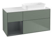 Тумба под раковину Villeroy & Boch Finion 120х50,1 см с подсветкой МДФ оливковый матовый лак/стекло белое матовое G681HGGM