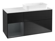 Тумба под раковину Villeroy & Boch Finion 120х50,1 см с подсветкой МДФ черный матовый лак/стекло белое матовое G681HGPD