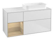 Тумба під раковину Villeroy & Boch Finion 120х50,1 см с подсветкой МДФ білий матовий лак/скло біле матове G681PCMT