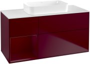 Тумба под раковину Villeroy & Boch Finion 120х50,1 см с подсветкой МДФ пион матовый лак/стекло белое матовое F701HBHB