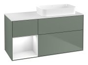 Тумба под раковину Villeroy & Boch Finion 120х50,1 см с подсветкой МДФ оливковый матовый лак/стекло белое матовое G681GFGM