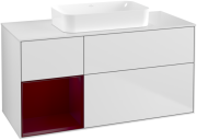 Тумба під раковину Villeroy & Boch Finion 120х50,1 см із підсвічуванням МДФ білий матовий лак/скло біле матове F701HBMT