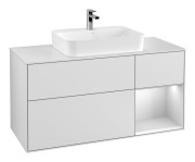 Тумба під раковину Villeroy & Boch Finion 120х50,1 см із підсвічуванням МДФ білий матовий лак/скло біле матове G421MTMT