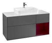 Тумба под раковину Villeroy & Boch Finion 120х50,1 см с подсветкой МДФ антрацит матовый лак/стекло белое матовое G421HBGK