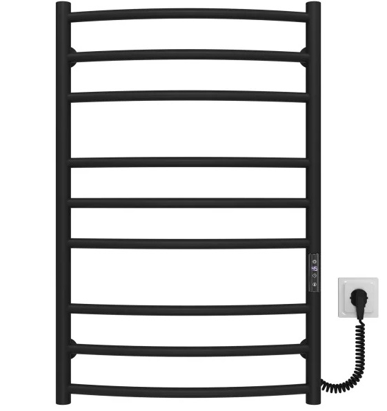 Електрична сушарка для рушників Deffi Класик Еліт П9 500х800 праве підключення JD03 чорний C.KE.80.50.9.E.B.R.1