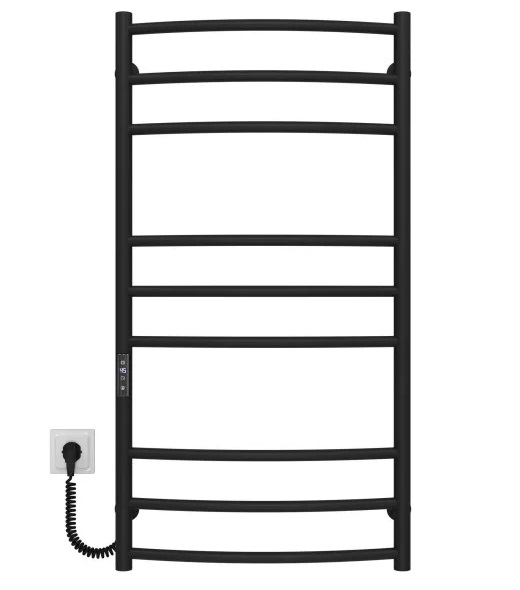 Электрический полотенцесушитель Deffi Классик Элит П9 500х1000 левое подключение JD03 черный C.KE.100.50.9.E.B.L.1