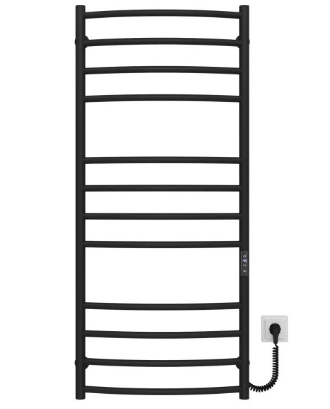 Електрична сушарка для рушників Deffi Класик Еліт П12 600х1200 праве підключення JD03 чорний C.KE.120.60.12.E.B.R.1