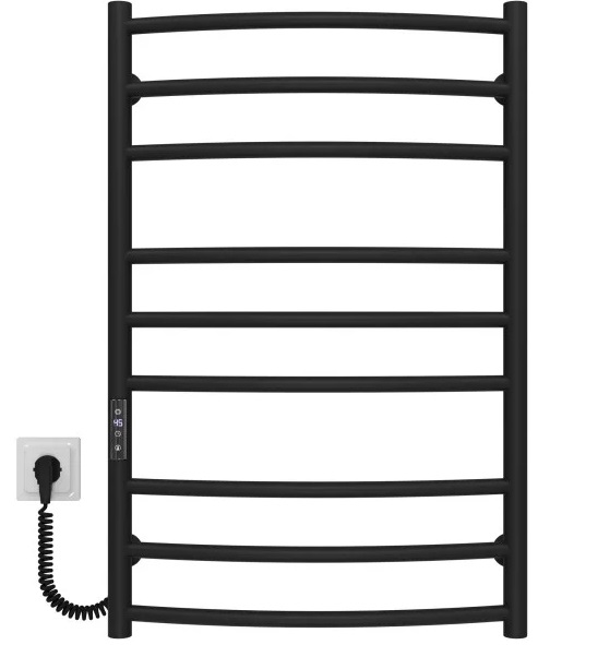 Электрический полотенцесушитель Deffi Классик Элит П9 600х800 левое подключение JD03 черный C.KE.80.60.9.E.B.L.1
