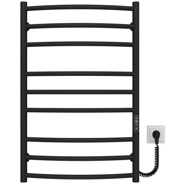 Электрический полотенцесушитель Deffi Классик Элит П9 600х800 правое подключение JD03 черный C.KE.80.60.9.E.B.R.1