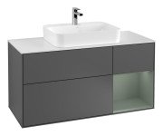 Тумба під раковину Villeroy & Boch Finion 120х50,1 см із підсвічуванням МДФ антрацит матовий лак/скло біле матове  G421GMGK