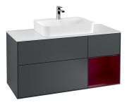 Тумба под раковину Villeroy & Boch Finion 120х50,1 см с подсветкой МДФ темно-синий матовый лак/стекло белое матовое G421HBHG