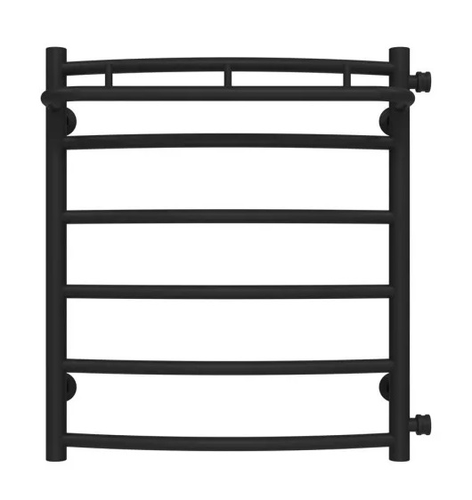 Сушка для рушників водяна Deffi Класик N П6 500х600 бічне праве підключення чорний C.KN.60.50.6.B.C