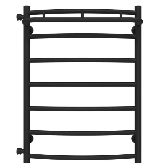 Полотенцесушитель водяной Deffi Классик N П7 500х700 боковое левое подключение черный C.KN.70.50.7.B.B