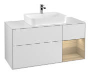 Тумба под раковину Villeroy & Boch Finion 120х50,1 см с подсветкой МДФ белый матовый лак/стекло белое матовое G421PCMT