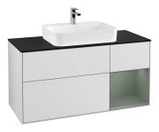 Тумба під раковину Villeroy & Boch Finion 120х50,1 см із підсвічуванням МДФ білий матовий лак/скло чорне матове G422GMMT