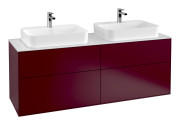 Тумба під раковину Villeroy & Boch Finion 160х50,1 см з підсвічуванням МДФ півонія матовий лак/скло біле матове G43100HB