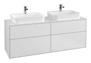 Тумба під раковину Villeroy & Boch Finion 160х50,1 см із підсвічуванням МДФ білий матовий лак/скло біле матове G43100MT