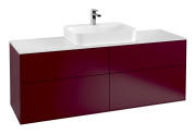 Тумба под раковину Villeroy & Boch Finion 160х50,1 см с подсветкой МДФ пион матовый лак/стекло белое матовое G44100HB