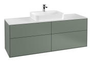 Тумба под раковину Villeroy & Boch Finion 160х50,1 см с подсветкой МДФ оливковый матовый лак/стекло белое матовое G44100GM