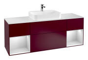 Тумба под раковину Villeroy & Boch Finion 160х50,1 см с подсветкой МДФ пион матовый лак/стекло белое матовое F451MTHB
