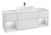 Тумба под раковину Villeroy & Boch Finion 160х50,1 см с подсветкой МДФ белый матовый лак/стекло белое матовое F451MTMT