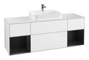 Тумба под раковину Villeroy & Boch Finion 160х50,1 см с подсветкой МДФ глянцевый белый лак/стекло белое матовое F451PDGF