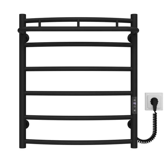 Электрический полотенцесушитель Deffi Классик N П6 500х600 правое подключение JD03 черный C.KN.60.50.6.E.B.R.1