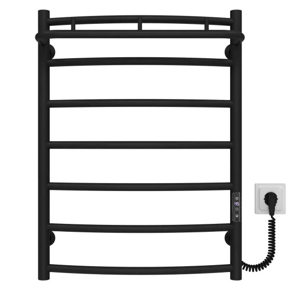 Электрический полотенцесушитель Deffi Классик N П7 500х700 правое подключение JD03 черный C.KN.70.50.7.E.B.R.1