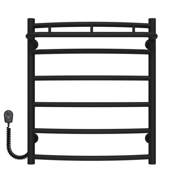 Електрична сушарка для рушників Deffi Класик N П6 500х600 ліве підключення чорний C.KN.60.50.6.E.B.L.5