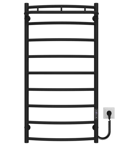 Электрический полотенцесушитель Deffi Классик N П9 500х1000 правое подключение JD03 черный C.KN.100.50.9.E.B.R.1