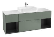 Тумба под раковину Villeroy & Boch Finion 160х50,1 см с подсветкой МДФ оливковый матовый лак/стекло белое матовое F451PDGM