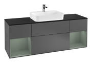 Тумба под раковину Villeroy & Boch Finion 160х50,1 см с подсветкой МДФ антрацит матовый лак/стекло черное матовое F452GMGK