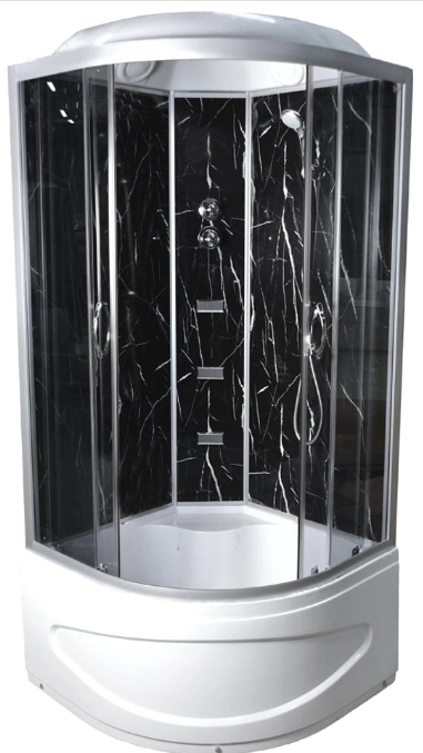 Гидромассажный бокс Vivia TKF 100 Черный оникс BG 100х100 профиль сатин/тонированное стекло А0045729