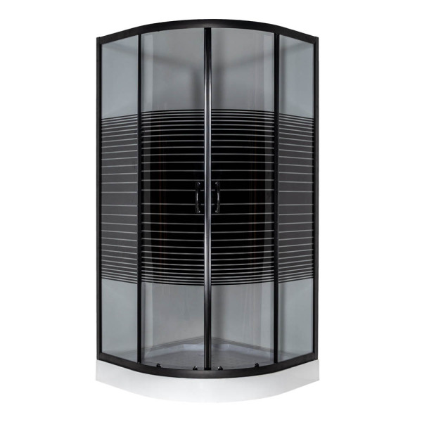 Душевая кабина Vivia 091 Black s line JK New 90х90 профиль сатин/стекло тонированное А0055604