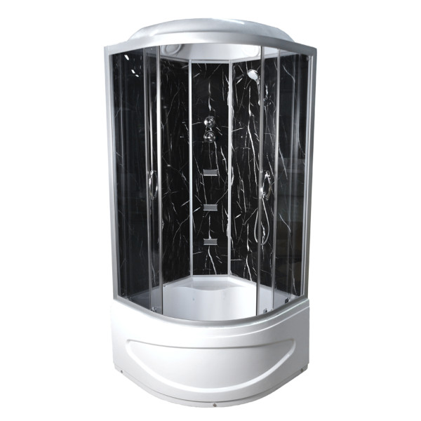 Гідромасажний бокс Vivia TKF 90 Черный оникс BG 90x90 профіль сатин/тоноване скло А0045667