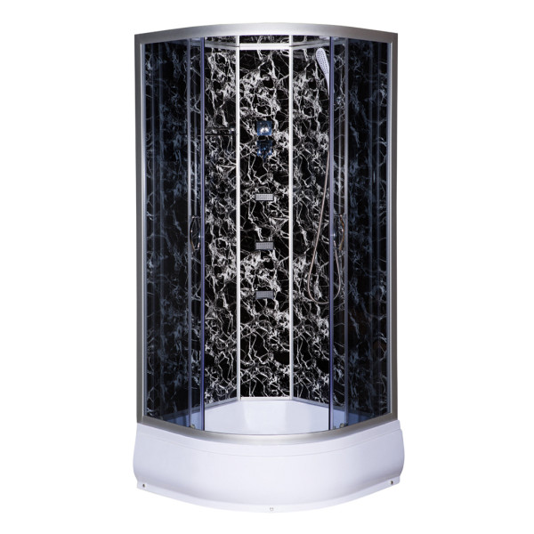 Гидромассажный бокс Vivia TKF 90-30 Черная паутина BG 90x90 профиль сатин/тонированное стекло А0046363