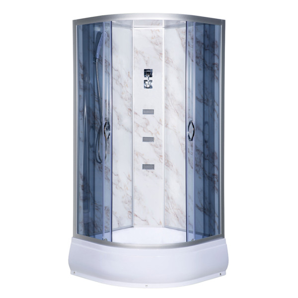 Гидромассажный бокс Vivia TKF 90-30 Мрамор BG 90x90 профиль сатин/тонированное стекло А0047473