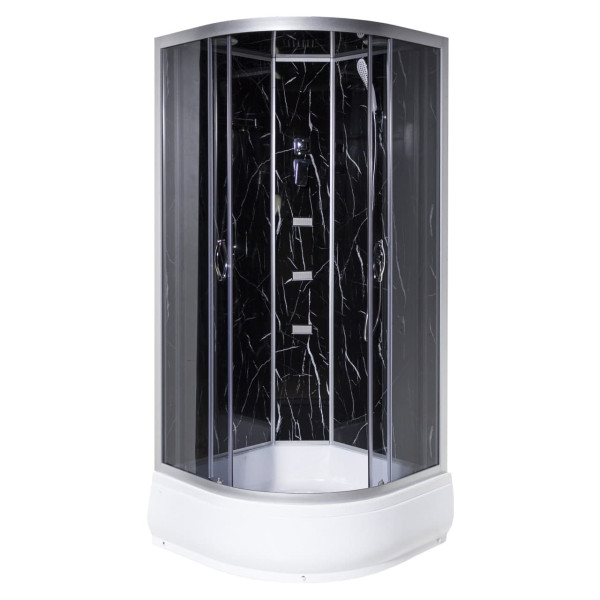 Гидромассажный бокс Vivia TKF 90-30 Черный оникс BG 90x90 профиль сатин/тонированное стекло А0046365