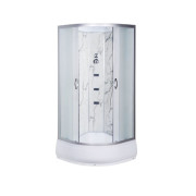 Гідромасажний бокс Vivia TKF 90-30 Білий мармур WG 90x90 профіль сатин/скло fabric А0049219