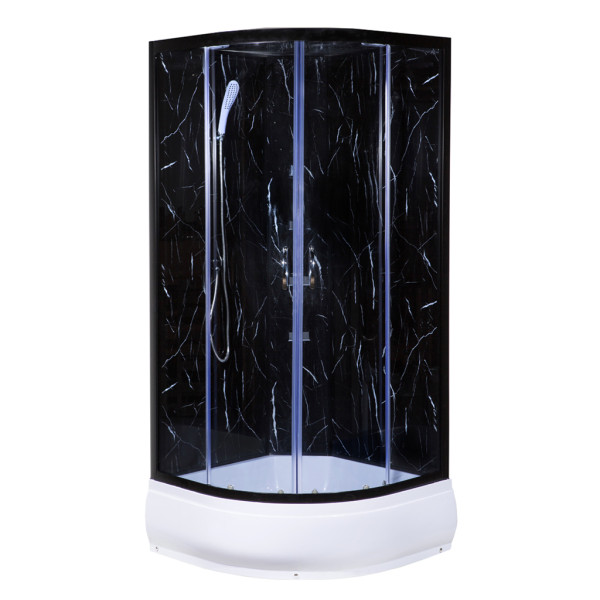 Гидромассажный бокс Vivia TKF 90-30 BP Черный оникс BG 90x90 профиль черный/тонированное стекло А0046376