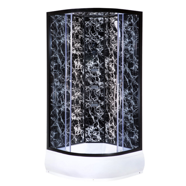 Гидромассажный бокс Vivia TKF 90-30 BP Черная паутина BG 90x90 профиль черный/тонированное стекло А0046364