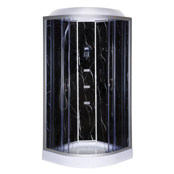Гидромассажный бокс Vivia TKF 100/1 Черный оникс BG 100х100 профиль сатин/тонированное стекло А0046386