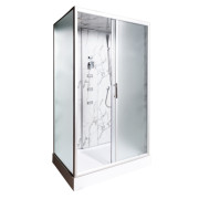 Гідромасажний бокс Vivia TKF 7715 Білий мармур BG 120х80 профіль сатин/скло fabric А0048640